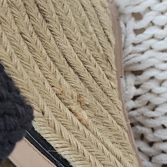 Steve Madden Espadrille Woven Cross Buckle Strap‎ Women 7 1/2 Black Sandals - Picture 9 of 12